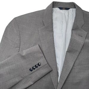 BROOKS BROTHERS Gray Plaid Wool Blend Explorer Fitzgerald Blazer Jacket 44L‎